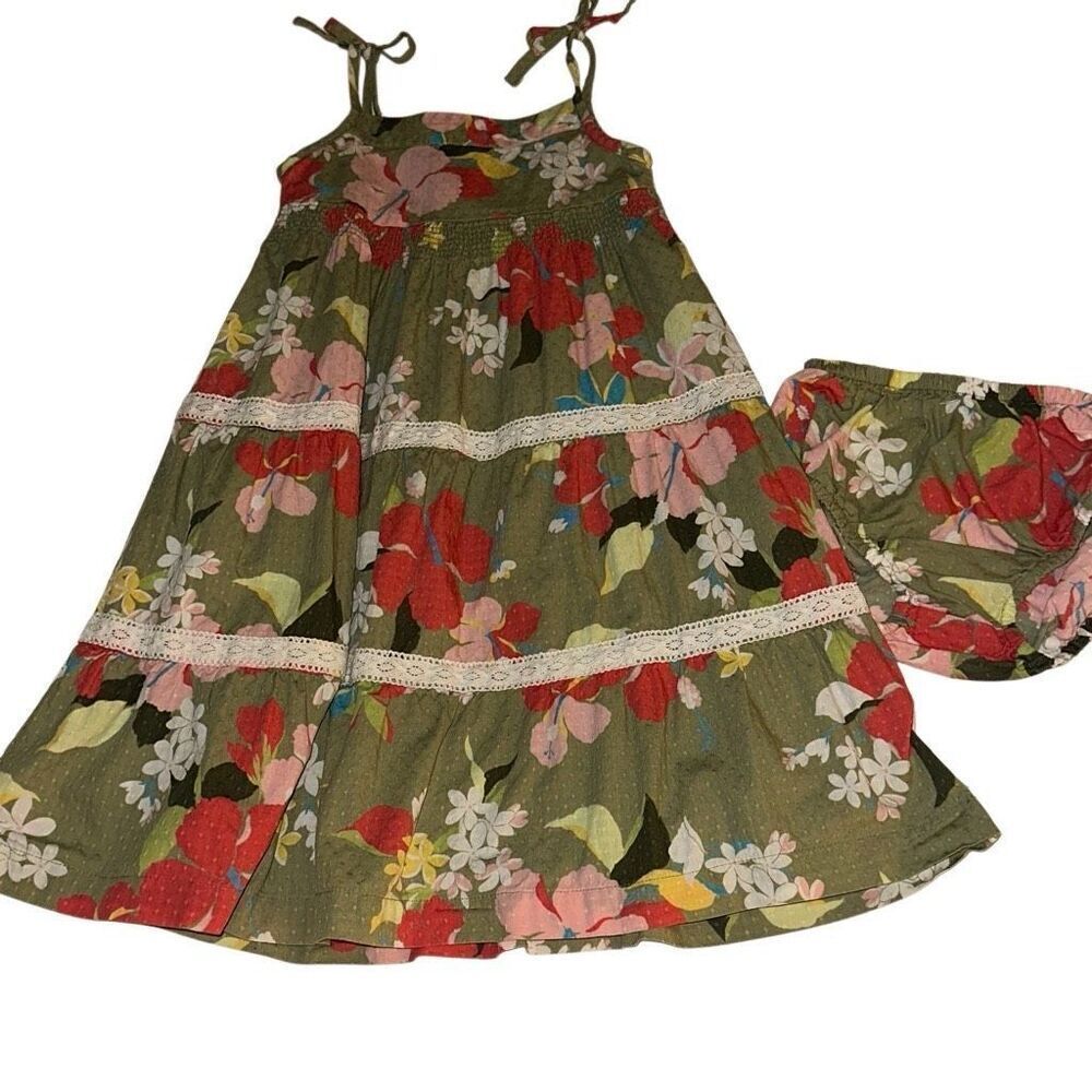 Janie and Jack girls size 18 to 24 months long summer dress w/ bottoms - Picture 2 of 15